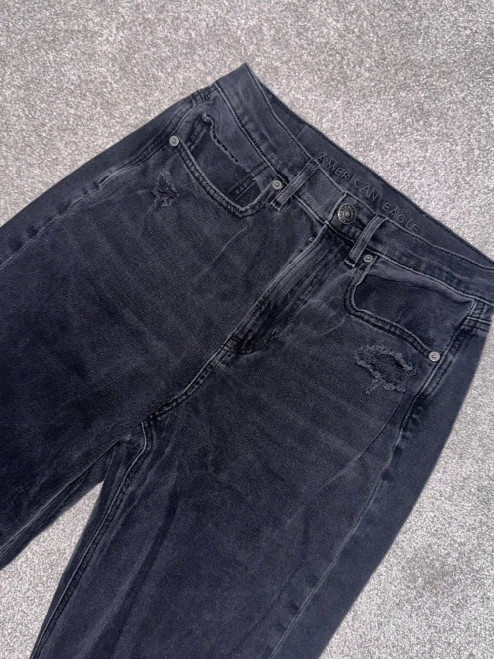 American Eagle Outfitters Washed Black Relaxed Jeans
